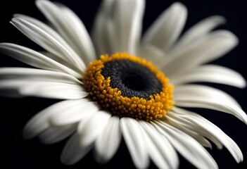 Fototapeta premium nature background black flower card grieved blossom copy white daisy