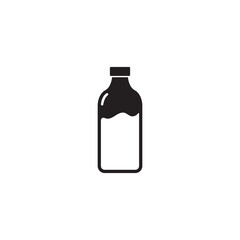 Vector Milk Bottle Logo Flat Design