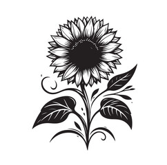 Sunflowers Silhouette vector illustration