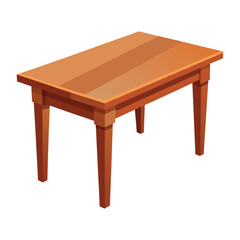 Illustration of Wooden Dining Table Isolated