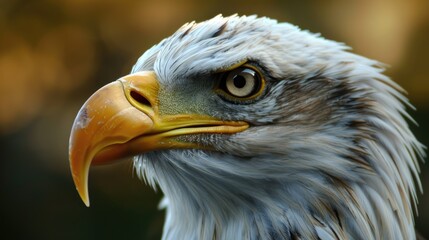 Obraz premium Close-up of a bald eagle's beak