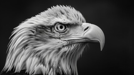 Obraz premium Close-up of a bald eagle's beak