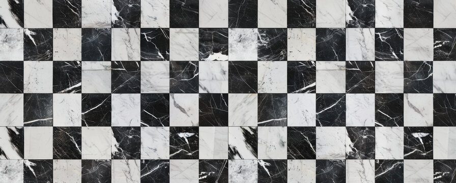Checkerboard marble floor pattern