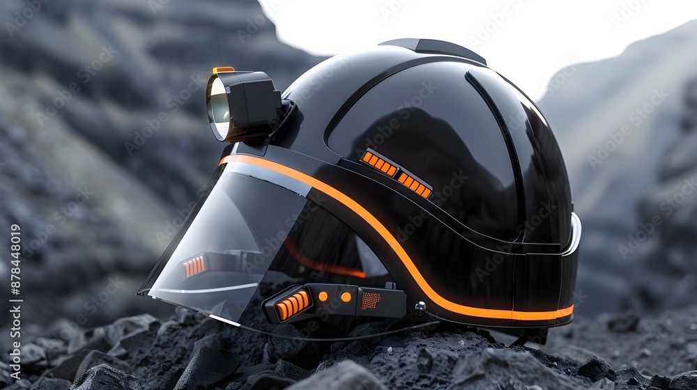 Aufkleber smart helmet with environmental sensors for miners in coal mining