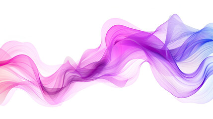 Abstract multicolored smoke on a white background ,swirling movement of purple smoke group, abstract line Isolated on white background