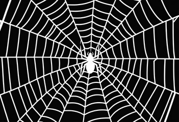Obraz premium Intricate Spider Web Illustration in Modern Flat Style Vector Graphic Design