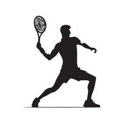 A tennis player silhouette vector illustration