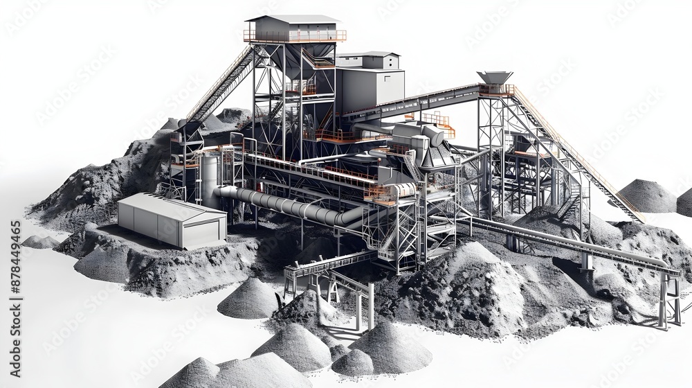 Poster advanced coal mining machinery with automated systems for modern extraction technology