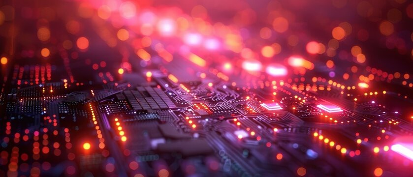 AI supercomputer processing data with glowing circuits, breakthrough systems, advanced computing