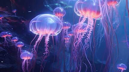 magic bioluminescent jellyfish.