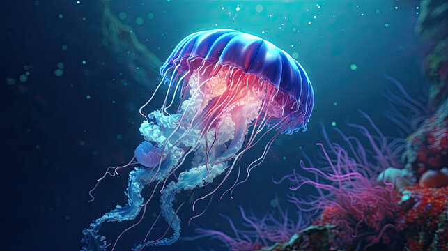 magic bioluminescent jellyfish.