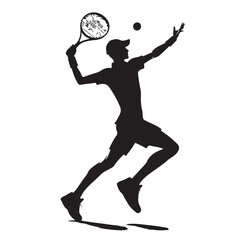 A tennis player silhouette vector illustration