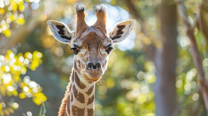 Obraz premium Portrait of an adorable young giraffe