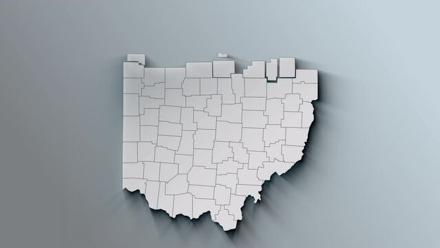 Modern Dynamic White Map of Ohio with Counties