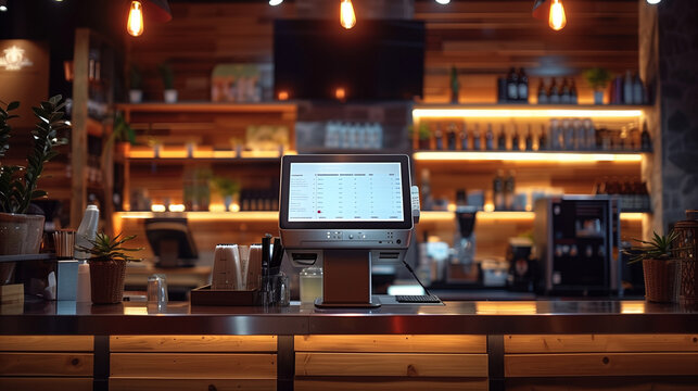 Cash register displayed in a retail setting