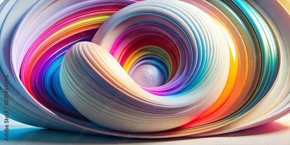 Wall mural futuristic fluid element with white gradient liquid round geometric idea vector iridescent light col