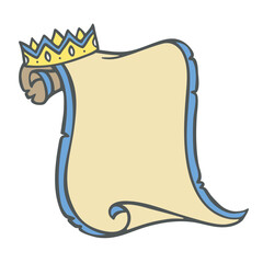 Series of royal paper scroll paper background poster template in cute medieval fairy tale kingdom illustration drawing