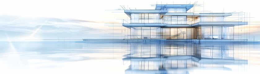 Abstract architectural structure with blurred background.