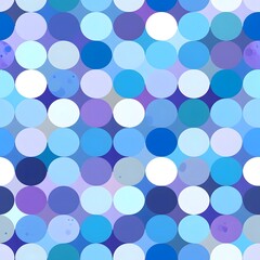Abstract seamless pattern with blue, purple, and white circles.  Perfect for backgrounds, textiles, and design projects.