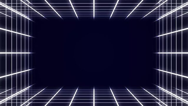 Abstract 3d glowing grid animaton