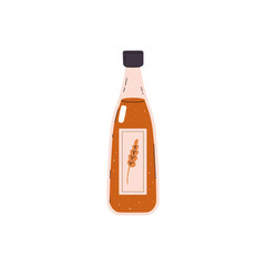Vector illustration of wheat vinegar, which shows distilled vinegar in a plastic bottle