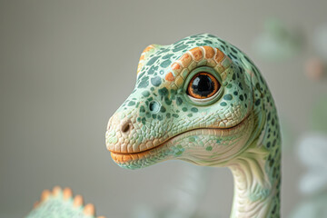 Fototapeta premium Clean and modern Brontosaurus figure, with a graceful long neck,