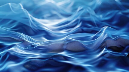 Obraz premium Dynamic blue waves in a volumetric background, emphasizing fluid motion and depth