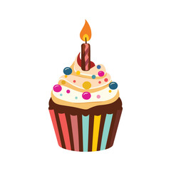 birthday cupcake with candle