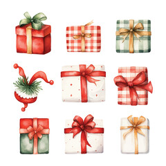 set of christmas boxes