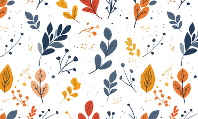 seamless pattern with autumn leaves