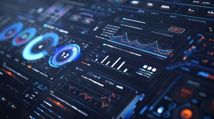 futuristic dashboard for a data analytics