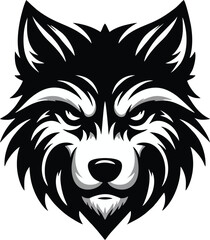 Black angry wolf silhouette illustration set Wolf silhouette. Minimalist and Flat Logo. Isolated vector image,vector illustration 2