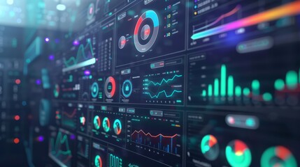 Naklejka premium futuristic dashboard for a data analytics
