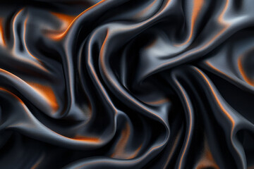 Fototapeta premium A close-up of a black silk fabric, showcasing its smooth texture,