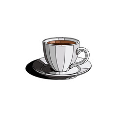 Cup of coffee. Color vector illustration.