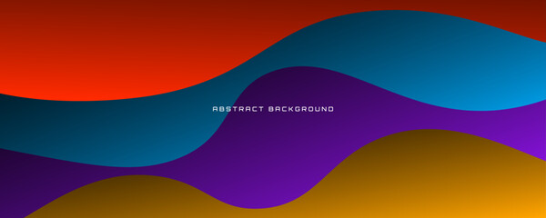 3D colorful abstract background overlap layer on bright space with waves effect decoration. Minimalist modern graphic design element cutout style concept for web banner, flyer, card, or brochure cover