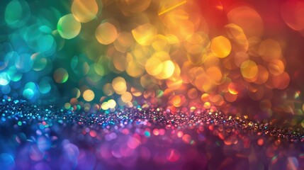 Colorful bokeh background with rainbow hues