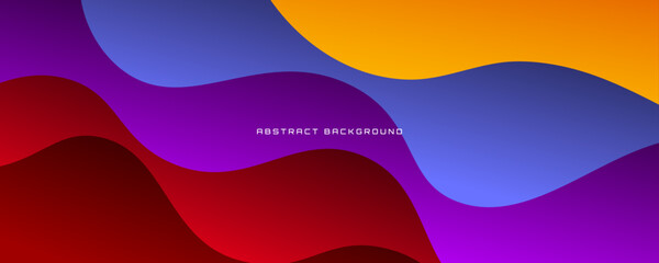 3D colorful abstract background overlap layer on bright space with waves effect decoration. Minimalist modern graphic design element cutout style concept for web banner, flyer, card, or brochure cover