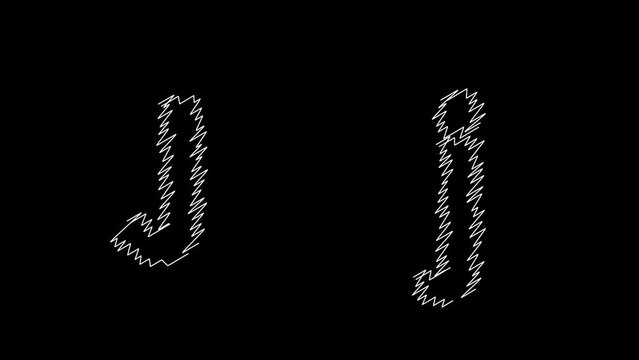 Scribble effect letter j animation