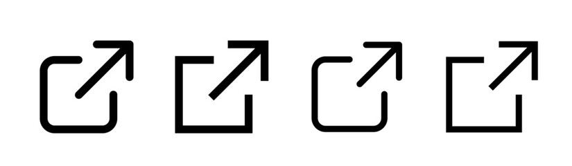 External link icons. Web chain open link to attached website. External link icon vector sign.