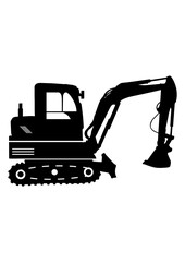 Excavator | Heavy Equipment | Construction | Machine | Operator | Skilled Worker | Construction Vehicle | Digging Machine | Original Illustration | Vector and Clipart | Cutfile and Stencil