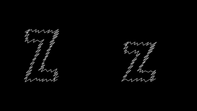Scribble effect letter z animation