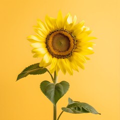 Fototapeta premium sunflower on yellow background