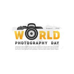 World photography day, August 19th, typography design with camera