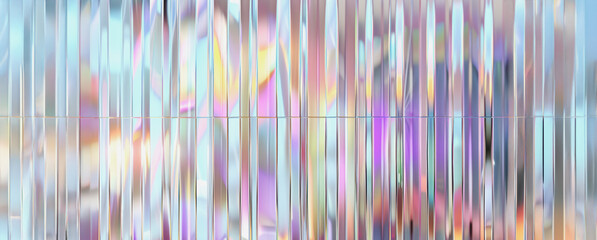 Abstract reflection through vertical glass panels