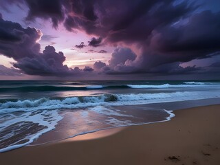 Fototapeta premium Purple Clouds On A Beach