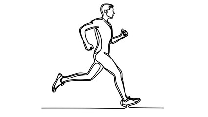 running figure single line drawing