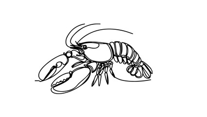 Lobster one line illustration