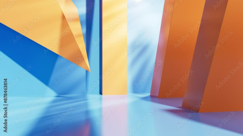 Aufkleber abstract architecture background, light and shadow, 3d rendering.