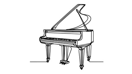 minimalist piano one line drawing